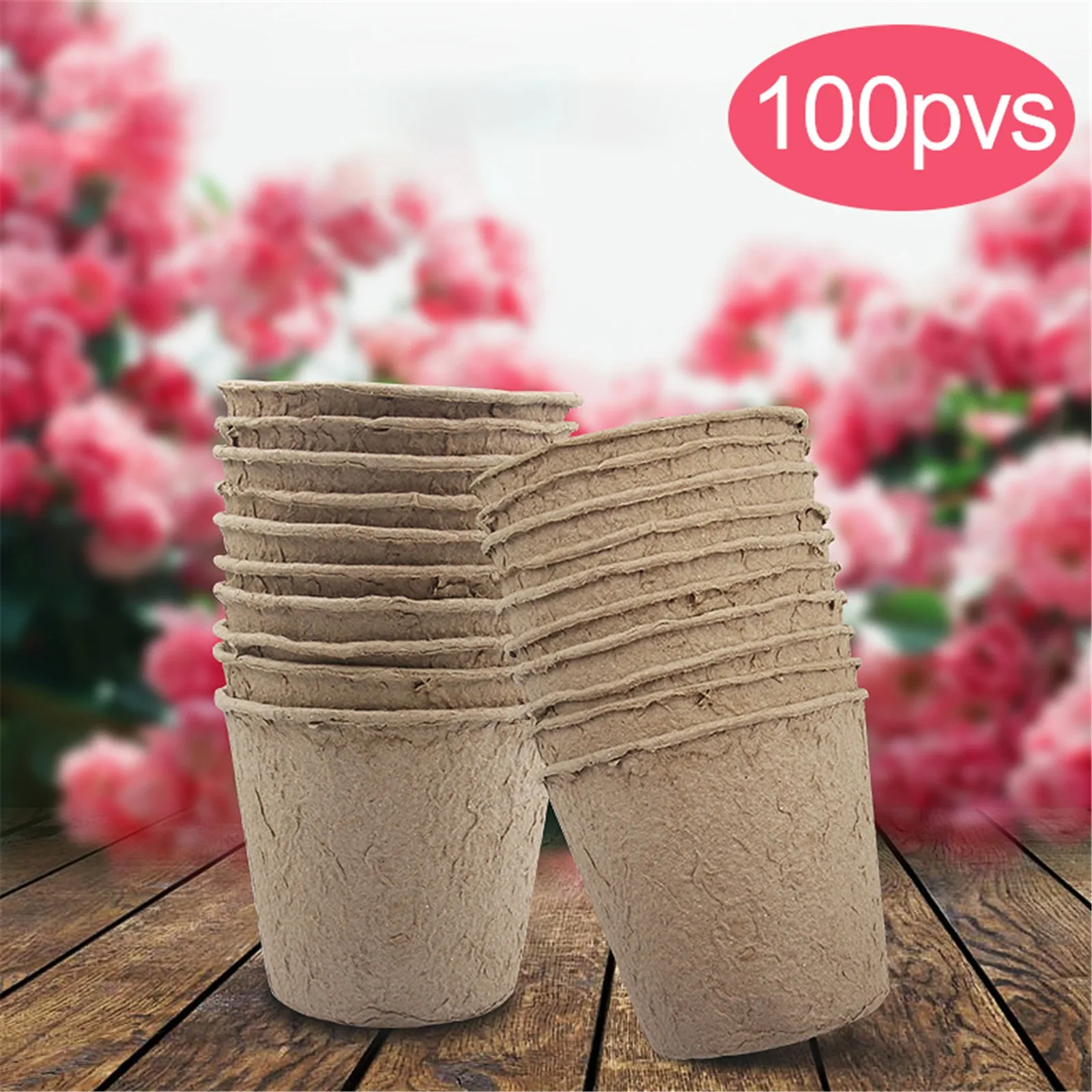 

100pcs Pots For Seedlings Gardening Seed Starter Tray Kit Biodegradable Plant Starting Pots Eco-friendly Home Cultivation 6cm