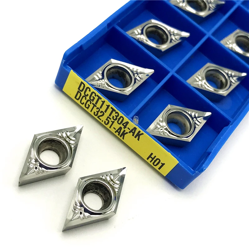 Herramienta de corte de aluminio DCGT11T304 AK H01, herramienta de torneado, herramientas de torneado de carburo de madera, herramienta de torno de CNC DCGT 11T304, inserto de torneado