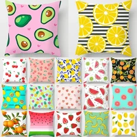 lemon watermelon pattern red green polyester throw pillow cushion cover car home decoration sofa decorative pillowcase 40911