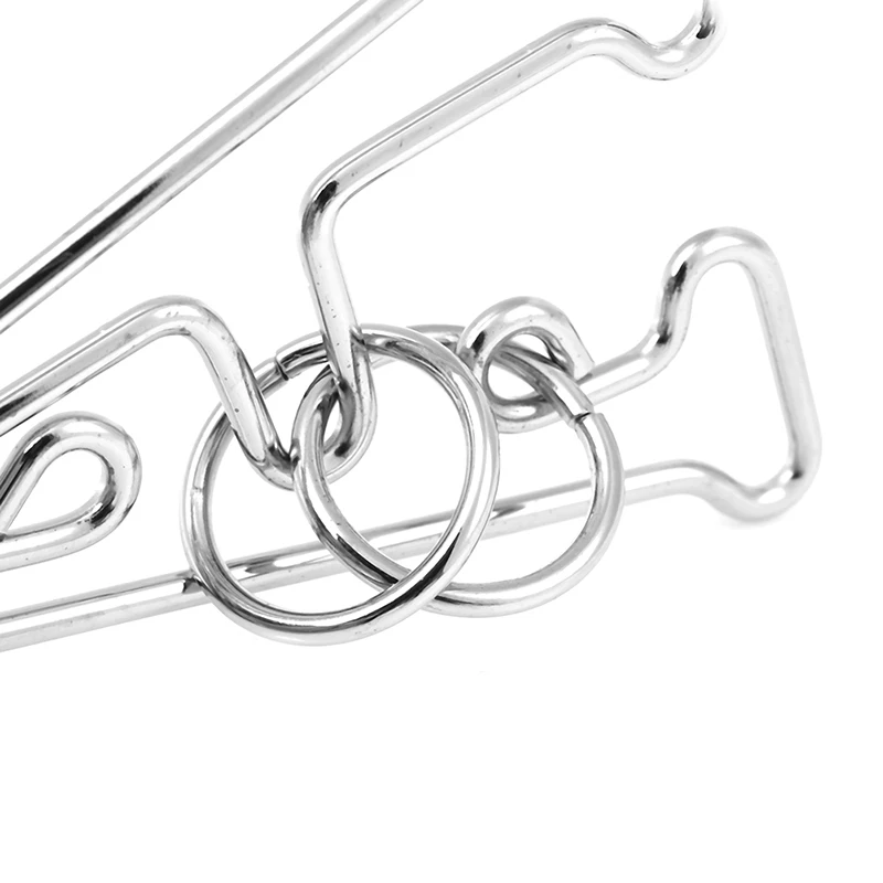 Rompecabezas de Metal con letras A y anillo, juego de rompecabezas para adultos y ni&ntilde;os-2