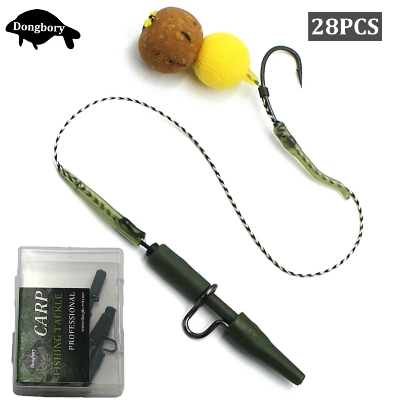 Набор аксессуаров для ловли карпа комплект из 28 углеродных крючков вертлюг