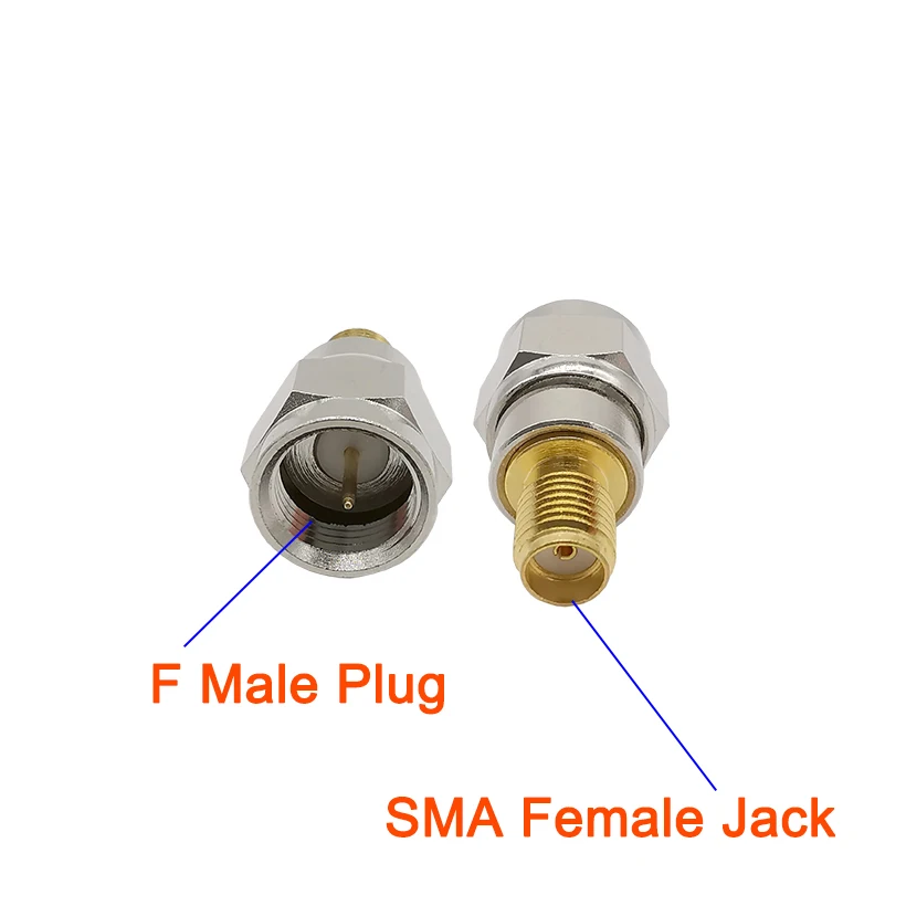 2 шт. разъема SMA F мужской вилки-конвертеры Никель-никелированная латунь Тип