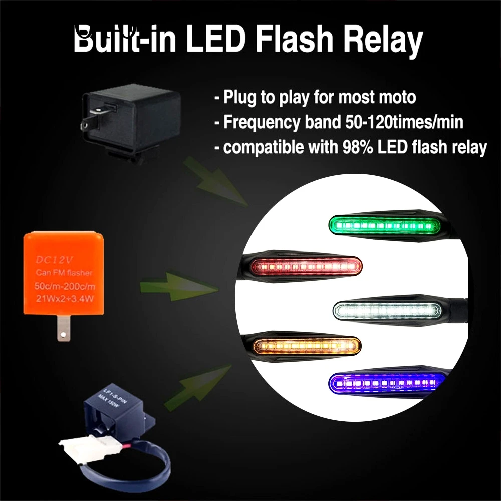 Светодиодный мотоцикл указатели поворота мигает сигнальная лампа аксессуары