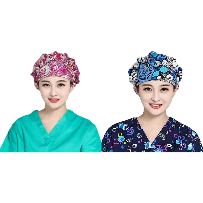 2 предмета женские скраб шапка шапочка медсестры Регулируемый бандаж пушистый