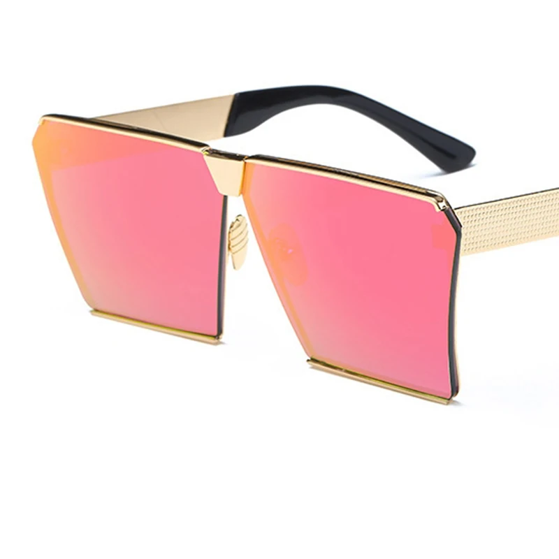 

classic Men's women Oversize mirror Square Sunglasses Luxury Brand Rimless Flat Top sun glasses for men Fashion Shades