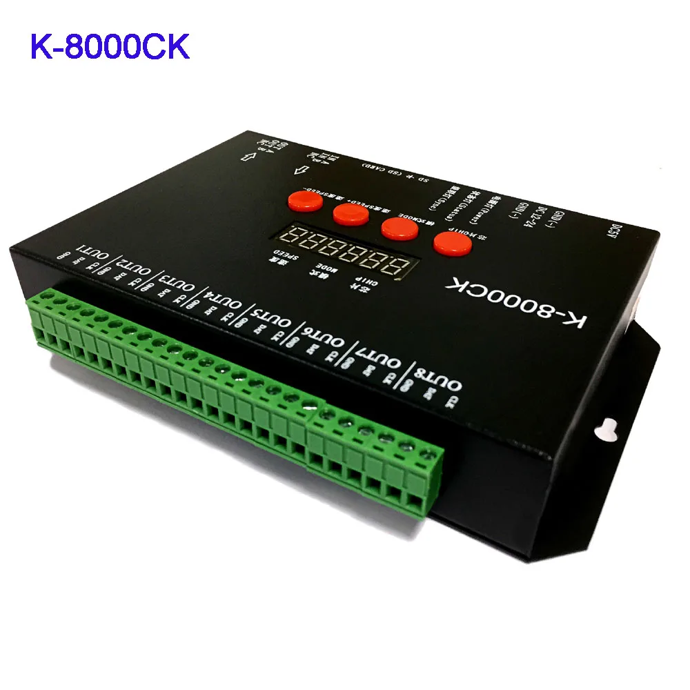 

New K-8000CK LED pixel SD card controller (T-8000'upgraded version) ;off-line;8192 pixels controlled;SPI signal output