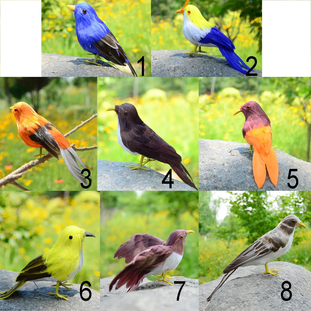 

7 типов милых маленьких искусственных пернатых птиц, рождественская елка, декор для свадьбы, украшения для дерева, свадебные украшения, ярки...