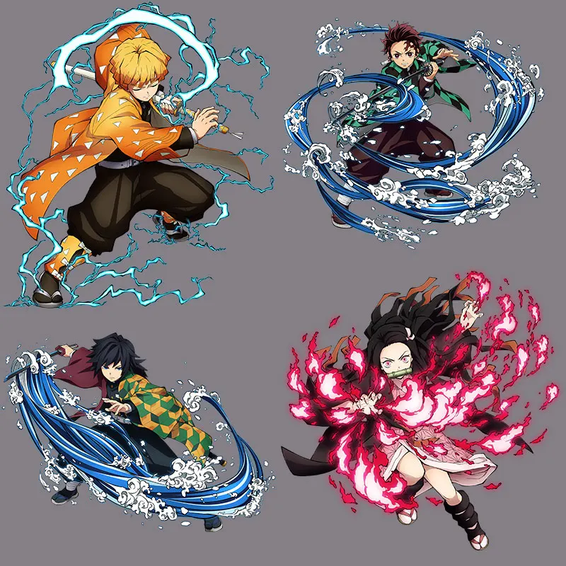 Японские Аниме моющиеся нашивки на одежду с героями термоклейкие переводные