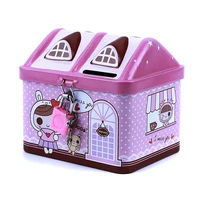 small house cute piggy bank money box tinplate saving bank best gift for children money saving banks gift