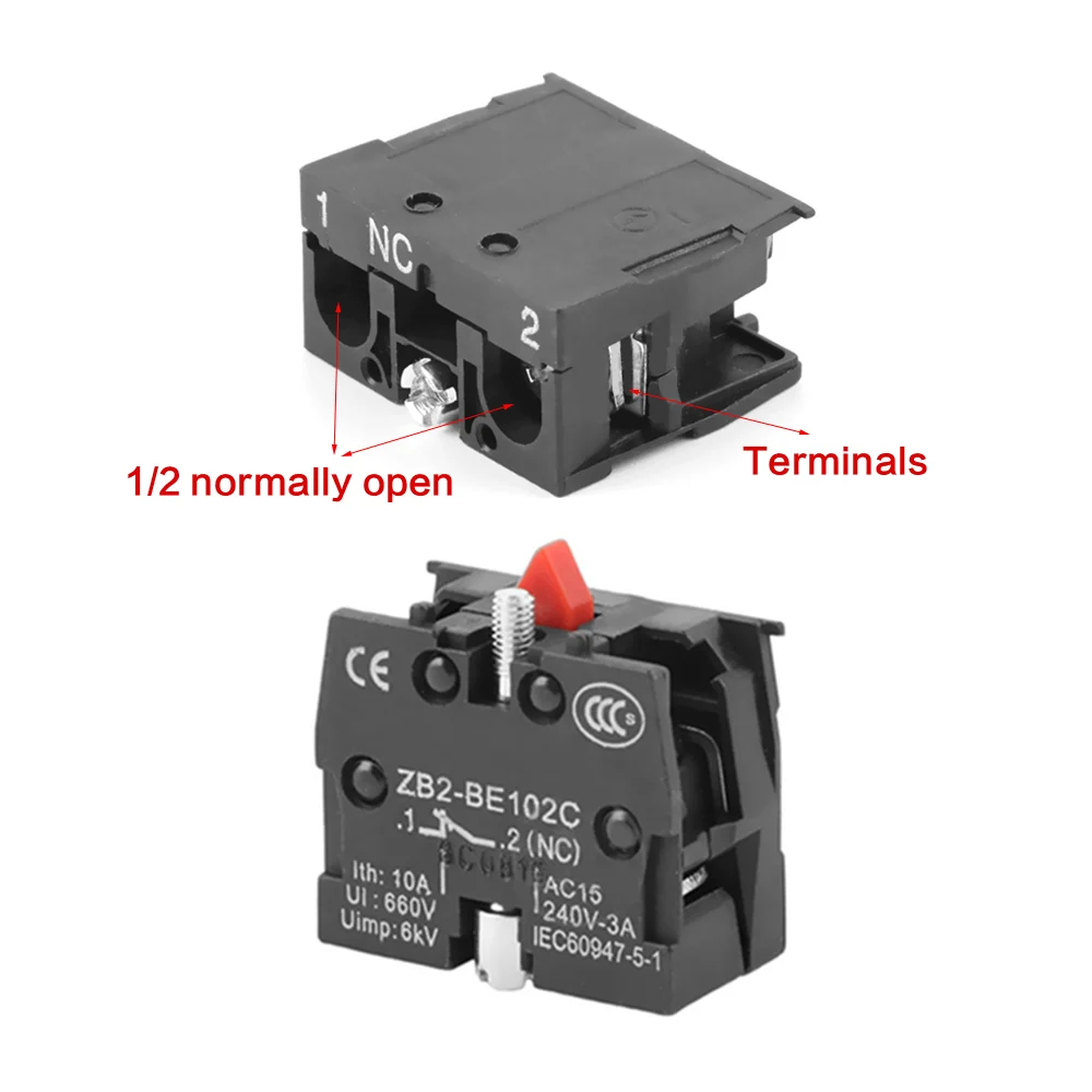 5 шт. 10A 600V ZB2 BE101C/BE102C нормальный открываются закрываются кнопочный НЗ джойстик