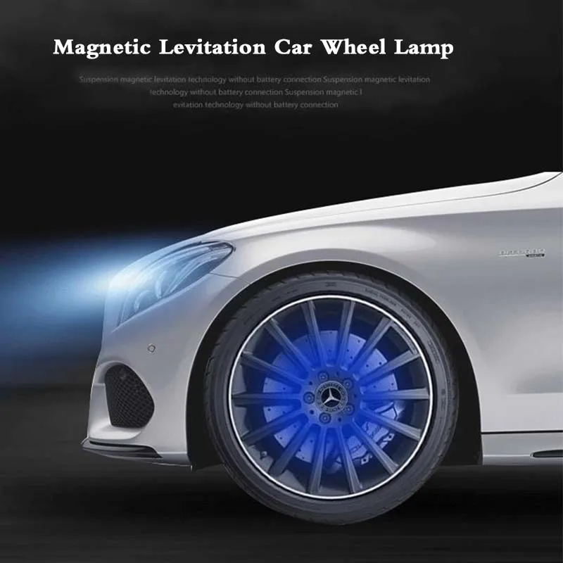 

Car Wheel Logo Light Mark Magnetic Levitation Kinetic Energy Power Generation LED light Suitable for Ford, Honda, Toyotaï¼ŒTesla