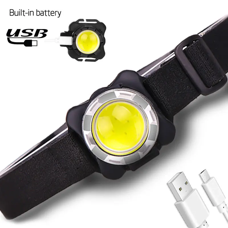 Налобный фонасветильник светодиодный со встроенным аккумулятором и 3 режимами