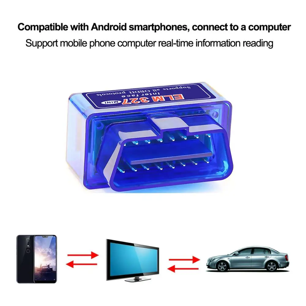 OBD2 сканер ELM327 V2.1/V1.5 Bluetooth OBD диагностический инструмент для Android/Symbian Torque ELM 327