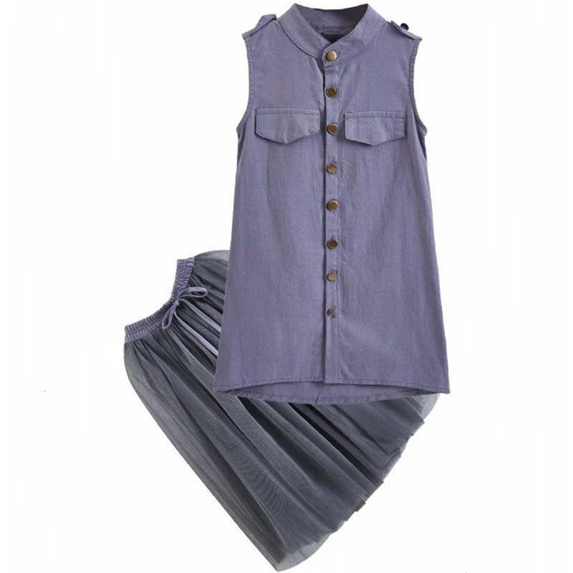 Летние Детские комплекты одежды для девочек футболка + фатиновая юбка Костюмы