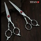 Титановые профессиональные ножницы для стрижки и парикмахерской, японские ножницы VG10, стальной парикмахерский инструмент