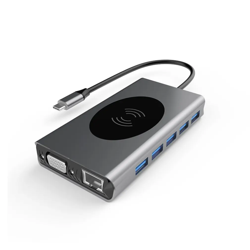 13 порты USB C док станция с HDMI для RJ45 VGA PD USBC концентратор ноутбука Macbook Pro 3 5 мм разъем