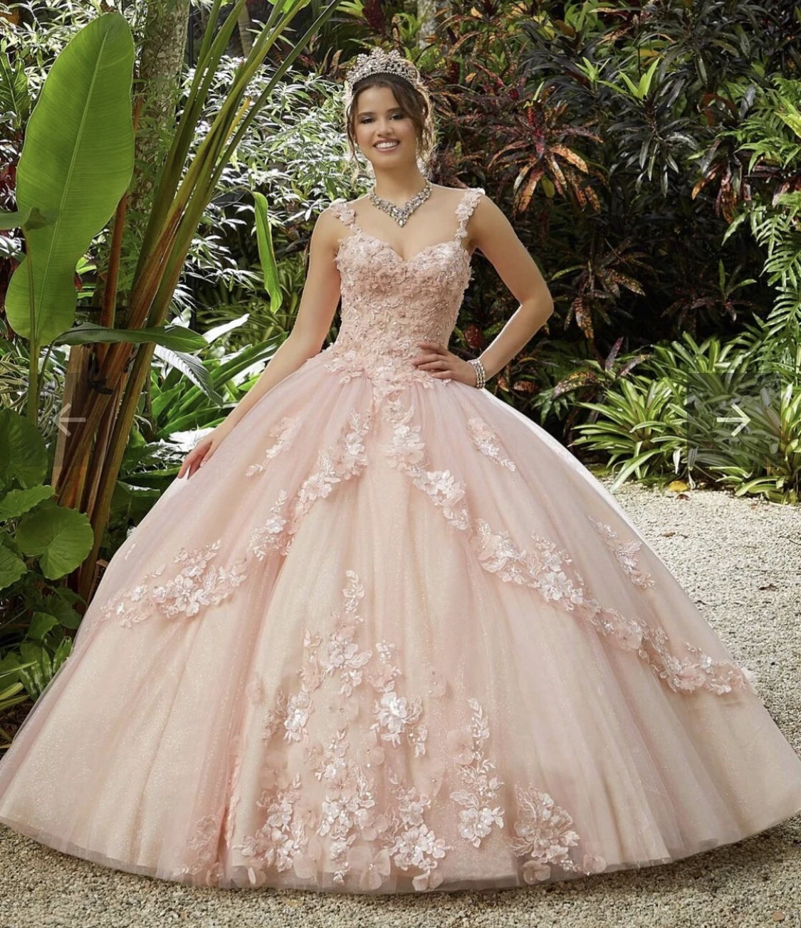 

Princess Pink Appliques Quinceanera Dresses Ball Gown vestidos de 15 Long Birthday Party Dress Sweetheart Backless Debutante