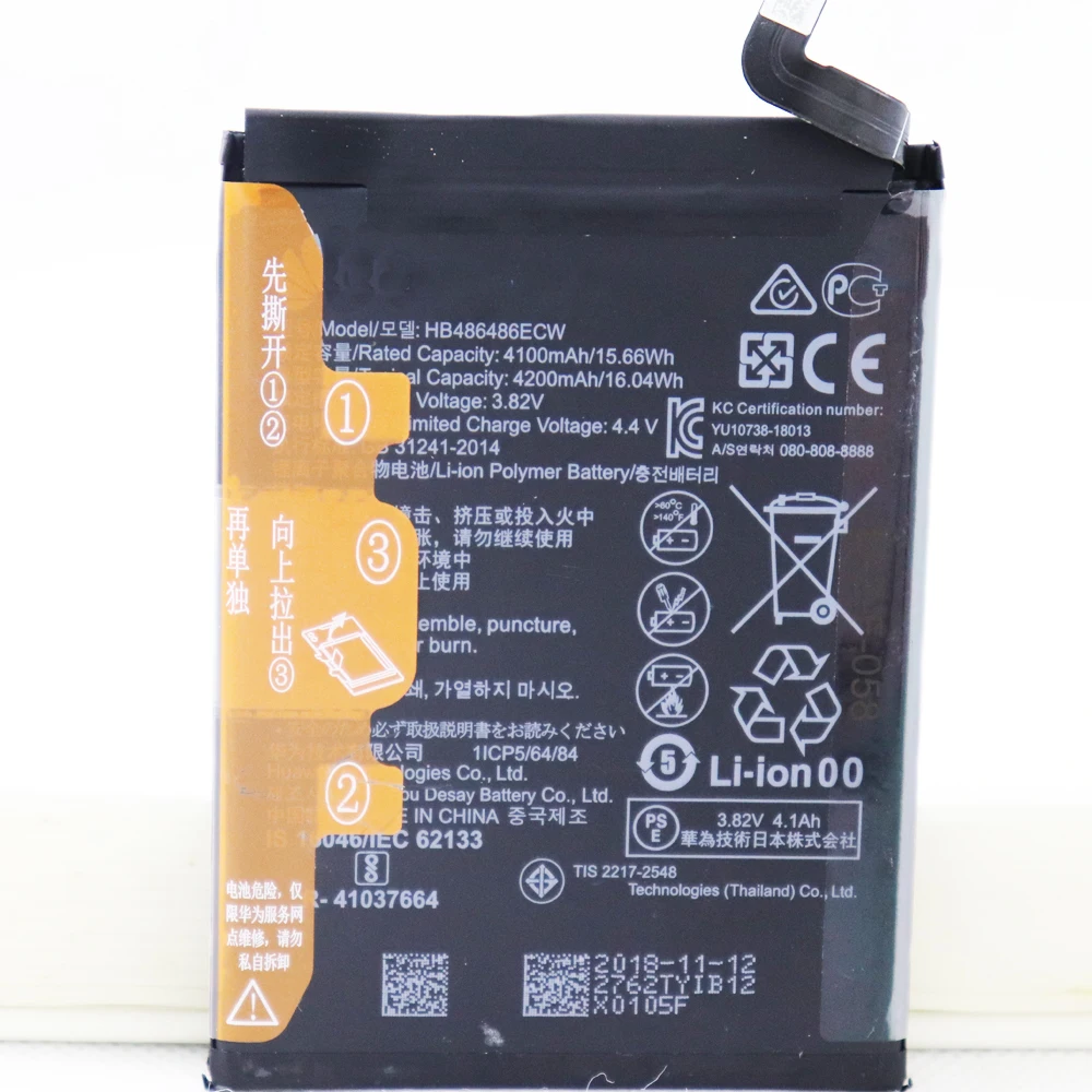 Оригинальный аккумулятор HB486486ECW 4200 мАч для Huawei P30 Pro Mate20 Mate 20 + Инструменты |