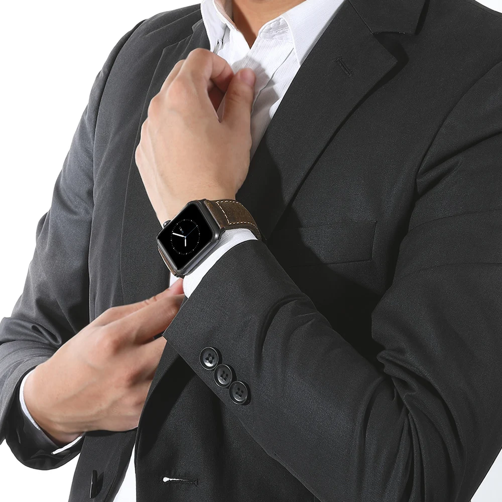 Ремешок CHIMAERA для Apple Watch кожаный браслет Iwatch серии 1/2/3/4 ремешок 38 мм 40 42 44 адаптеры