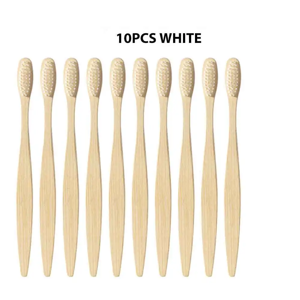 10pcs white 10 шт./компл. окружающую среду с бамбуковым древесным углем Зубная щётка es для гигиены полости рта с низким содержанием углерода средней зубные щетки с мягкой щетиной для деревянной ручкой Зубная щётка - Цвет: 10pcs white