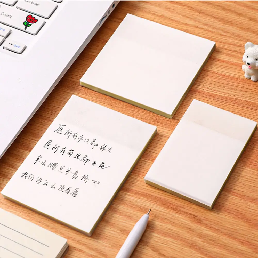 

50 Sheets Creative Transparent PET Memo Pad Posted It Sticky Notes Planner Sticker Notepad School Supplies Kawaii Stationery