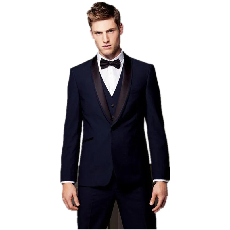 

Fashionable men's suit custom men's groom gap lapel groom dress gown man wedding suit suit (shirt + shorts + vest)