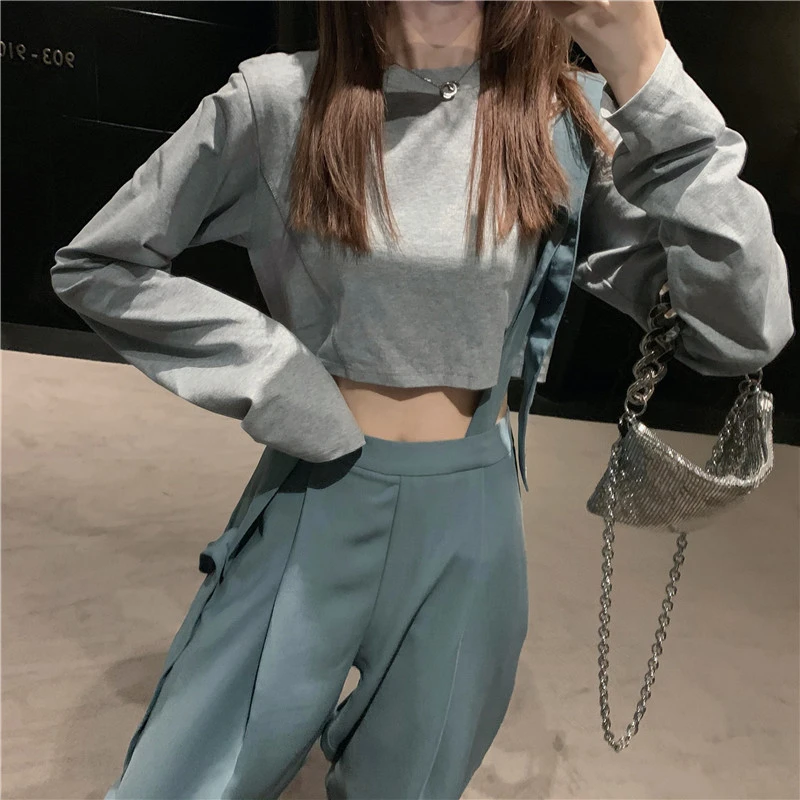 

Women Wide Leg Pants With Strap 2021 Summer spring Ankle-Length Loose Pants Female High Waist Lady Pant casual Pantalones Mujer