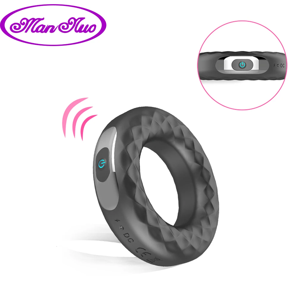 Перезаряжаемое вибрирующее кольцо на пенис Задержка эякуляции для пениса