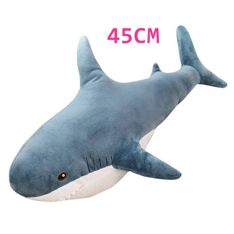 45CM 1 шт., 140 см, гигантский большой размер, забавная мягкая плюшевая игрушка в виде акулы, плюшевая игрушка, плюшевая подушка в виде милых животных для чтения, Успокаивающая подушка, подарок для детей - Цвет: 45CM