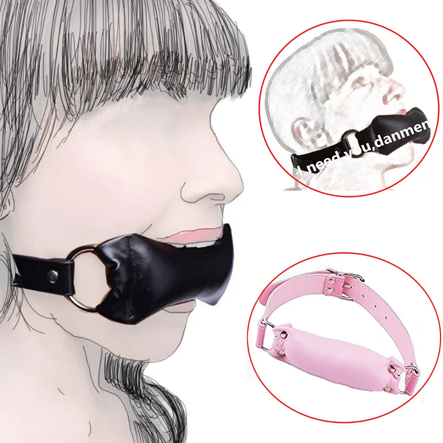 Кожаная мягкая подушка рот кляп раб собака кости жгут бит Пони Играть Связывание