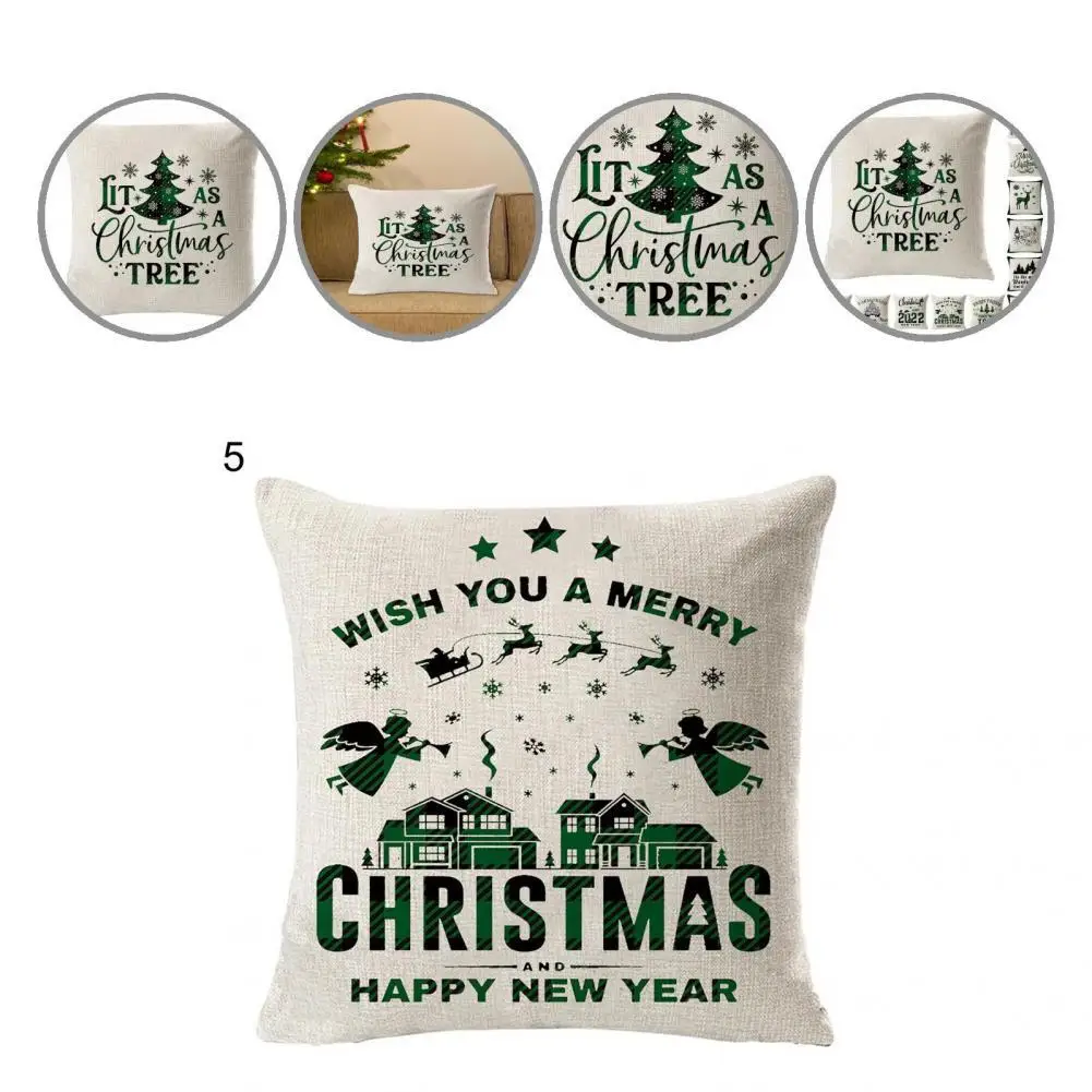 

Delicate Bright Color Christmas-Themed Pillow Case Pillow Slipcover Durable Widely Used