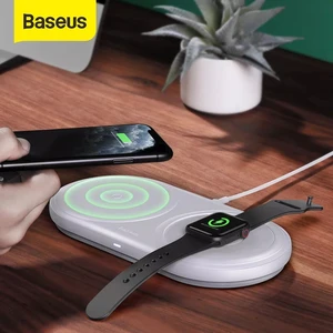 baseus fast wireless charger pad for apple watch 5 4 3 10w qi wireless charging for airpods pro removable wireless phone charger free global shipping