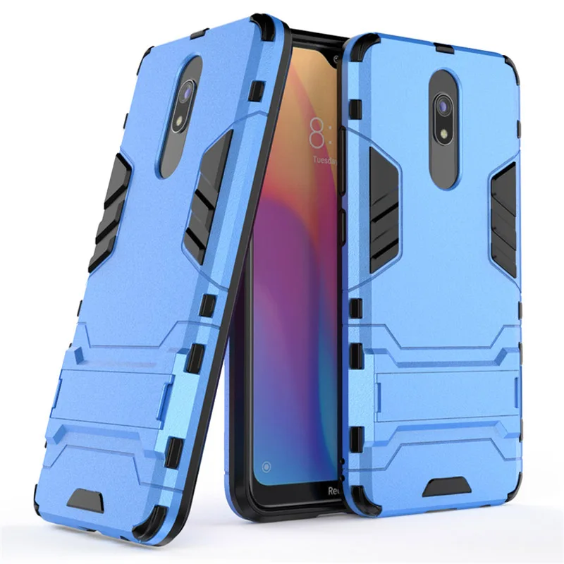 Чехол для Xiaomi Redmi 8A резиновая броня с роботом Жесткий задней панели телефона 8