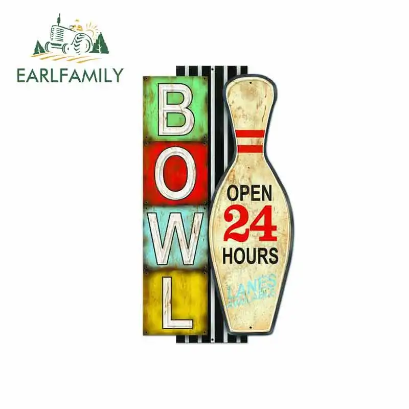 EARLFAMILY 13 см x 7,2 см для боулинг аллея открытый металлический знак забавные виниловые наклейки на машину солнцезащитный крем RV наклейки на фургон аксессуары JDM