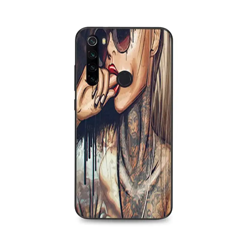 FHNBLJ сексуальный рукав тату девушка на заказ мягкий чехол для телефона Xiaomi Redmi Note8T