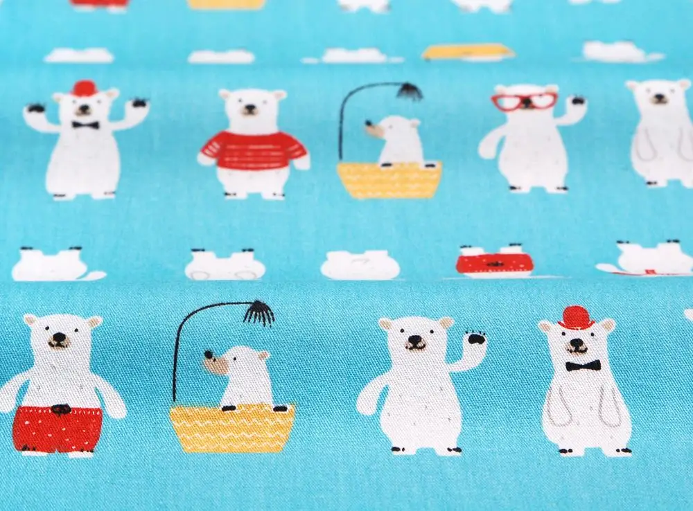 DIY 1 шт./лот с рисунком белого медведя из мультфильма вышитая саржевая скатерть