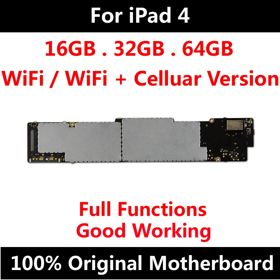 16 ГБ 32 64 для iPad 4 WiFi + Celluar 3G версия оригинальная материнская плата разблокировка с