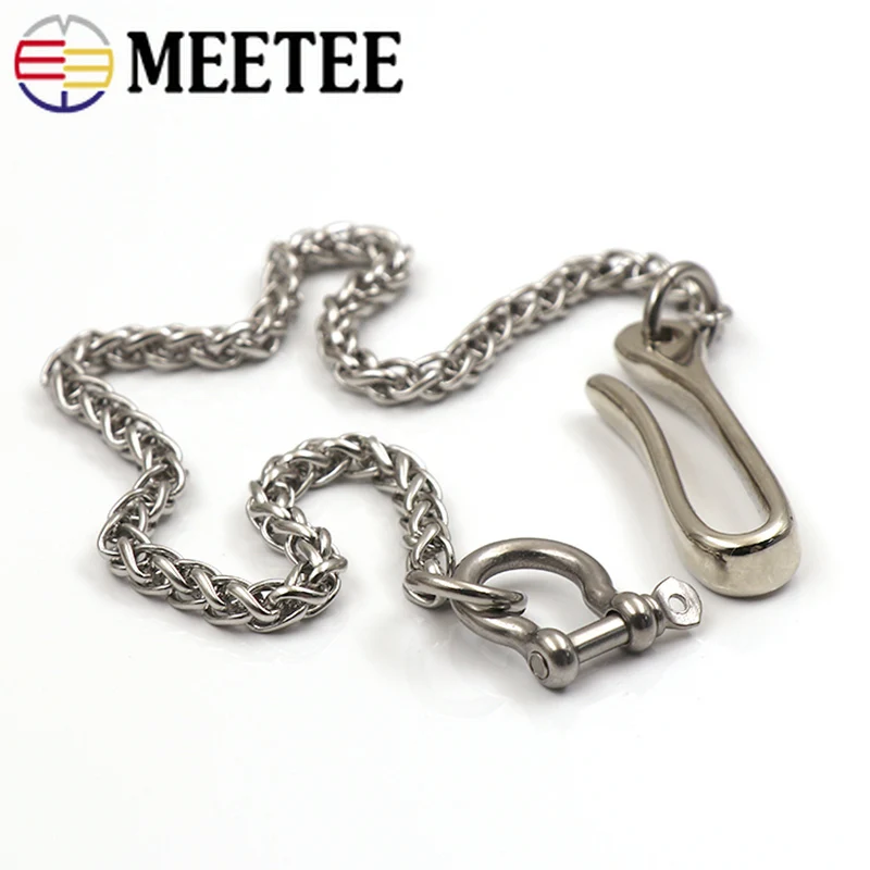 Meetee 1 шт. 30/40/45/55 см штаны из нержавеющей стали Пряжка для ключей мужские брюки