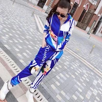 exercise set women 2021 new spring and autumn female sportswear slim student sweatshirt with a hood pant teenager girl 004