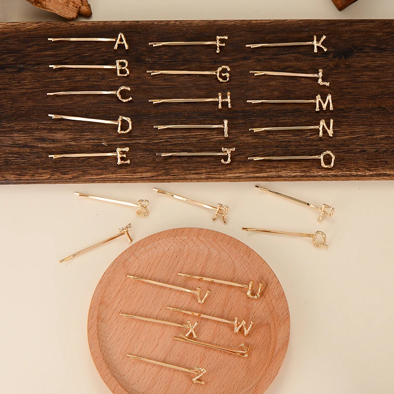 Минималистичные заколки для волос с алфавитом женщин модные буквами девочек