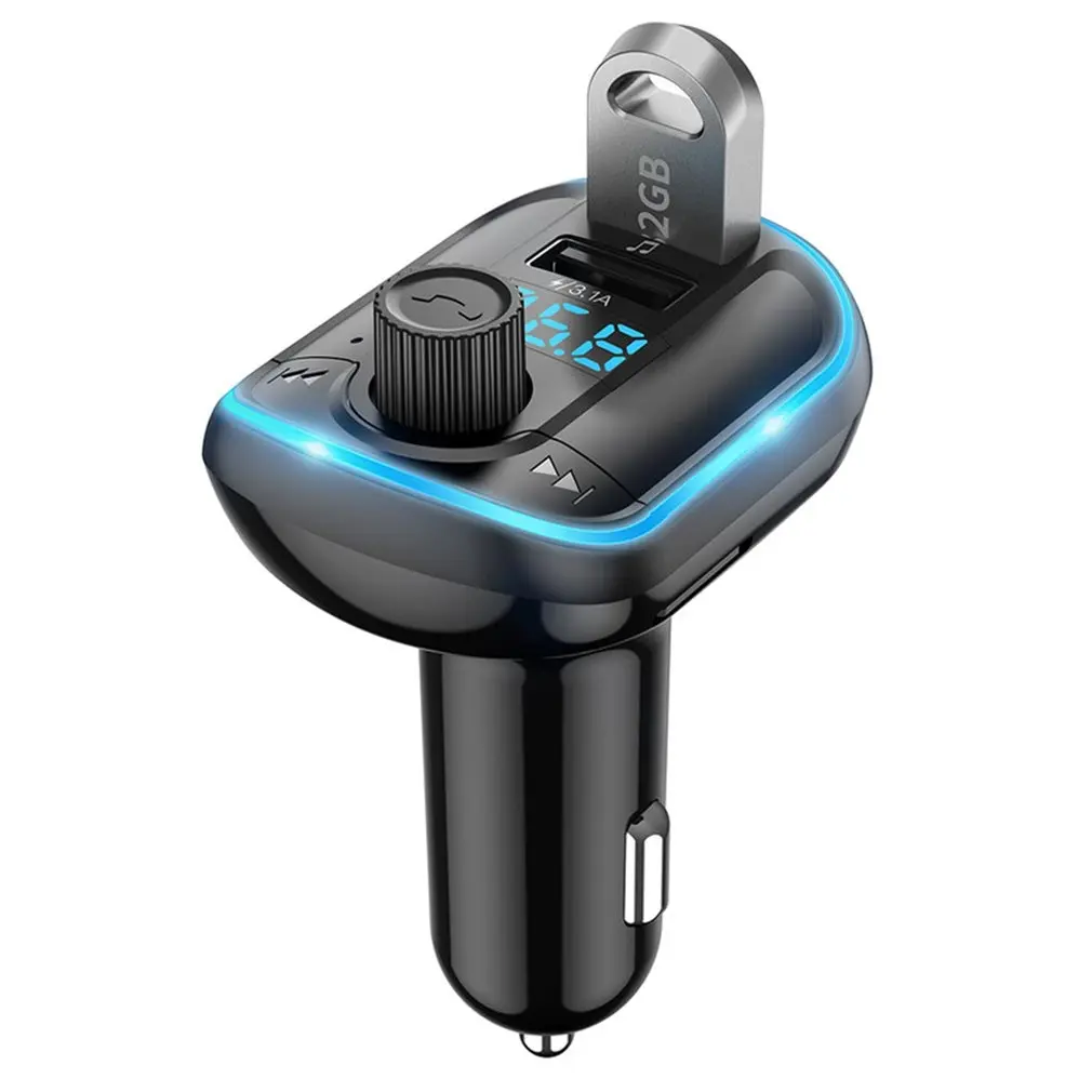 

Wireless Car Kit Handsfree Calling FM Transmitter Wireless 5.0 Car MP3 Player 3.1A Dual USB Car Phone Charger