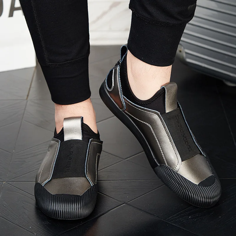 

2019 Summer men's casual shoes leather of Lok Fu hollow light low to help single shoes fashion trend personality shoes X1-70