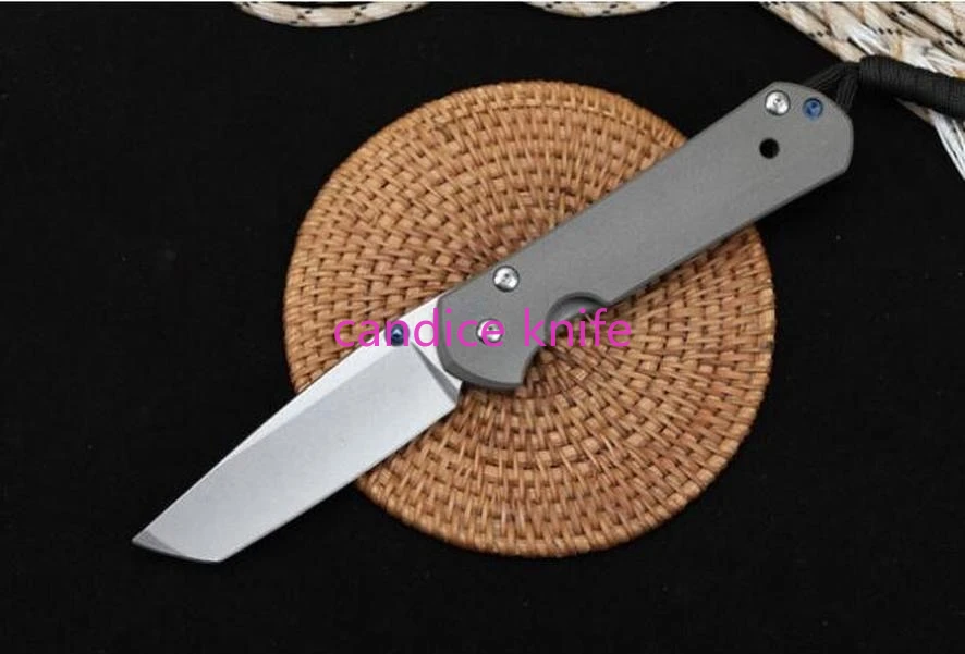Большой Крис CR 21 складной Ножи D2 Stonewash Танто лезвие Титан ручка Отдых на природе