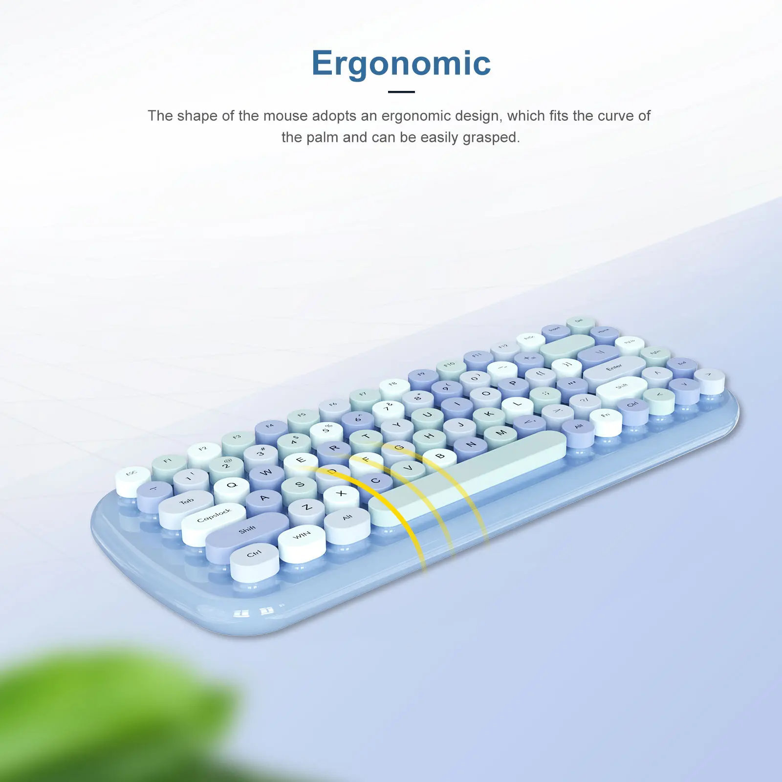 Портативная беспроводная клавиатура в стиле панк цифровая 1600DPI положение ретро 84