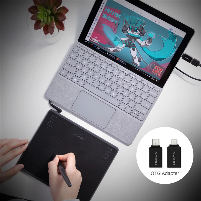HUION H430P(OTG) 4096 уровень ультратонкий графический планшет без батареи цифровая ручка планшет стилус(идеально подходит для osu)+ подарок