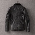 Мужская куртка из натуральной кожи, Байкерская винтажная куртка из коровьей кожи, Осень-зима 200%