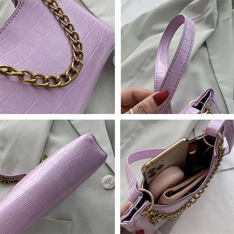 

OLUOLIN Handbags Baguette Bag Shoulder Bags Women's Underarm Bag Chain Casual Pu Hand Bag Female Street Outdoor Pouch Wholesale