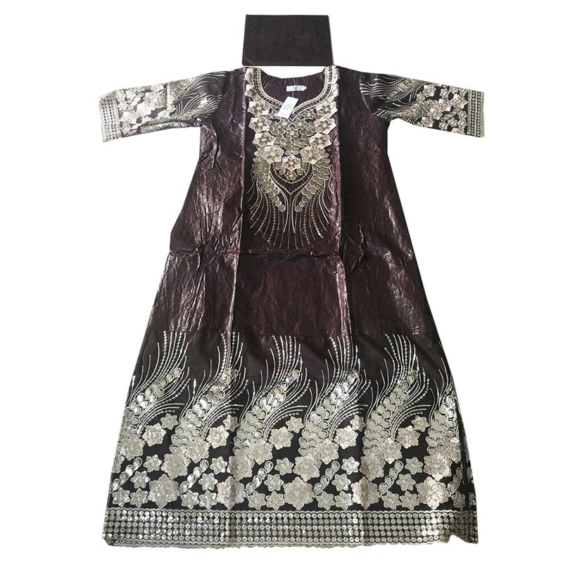 MD African Outfits For Women Plus Size Bazin Riche Dresses Dashiki Long Dress With Head wrap Traditional South Africa Wears |