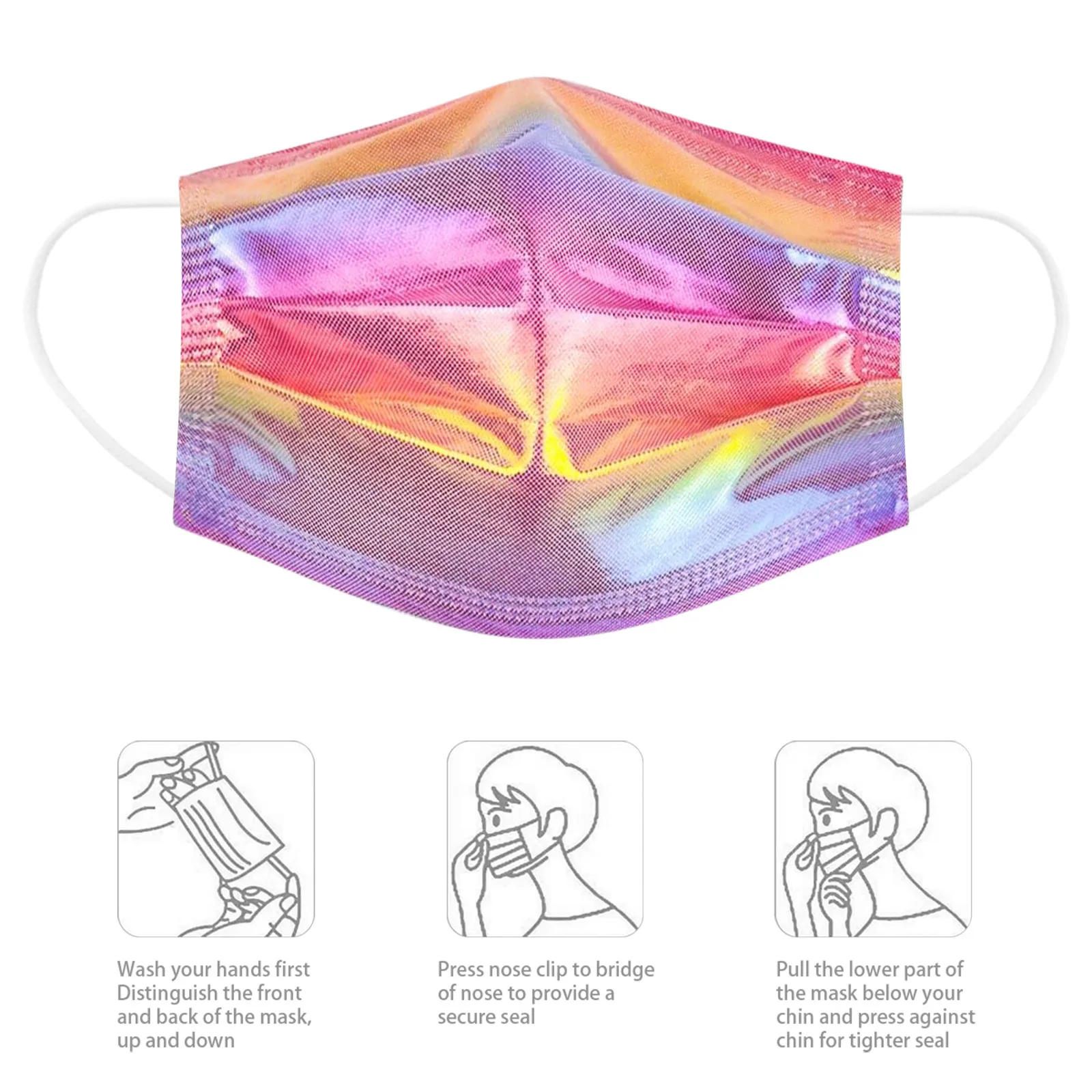 10 шт. одноразовые градиентные маски для лица 3 слоя | Тематическая одежда и