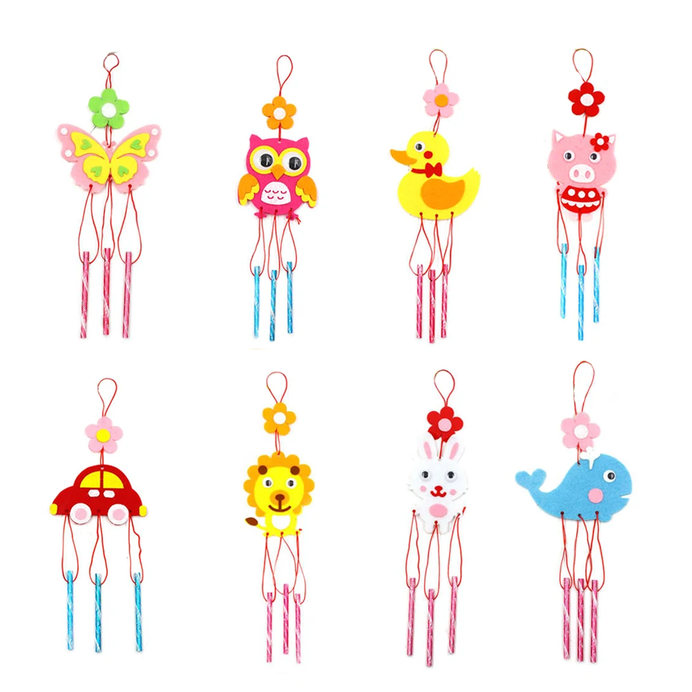 

8 pcs Kids DIY Wind Chimes Creative DIY Feel Craft Foam Craft for Children Craft Sets for Garden Home Party Accessories #30